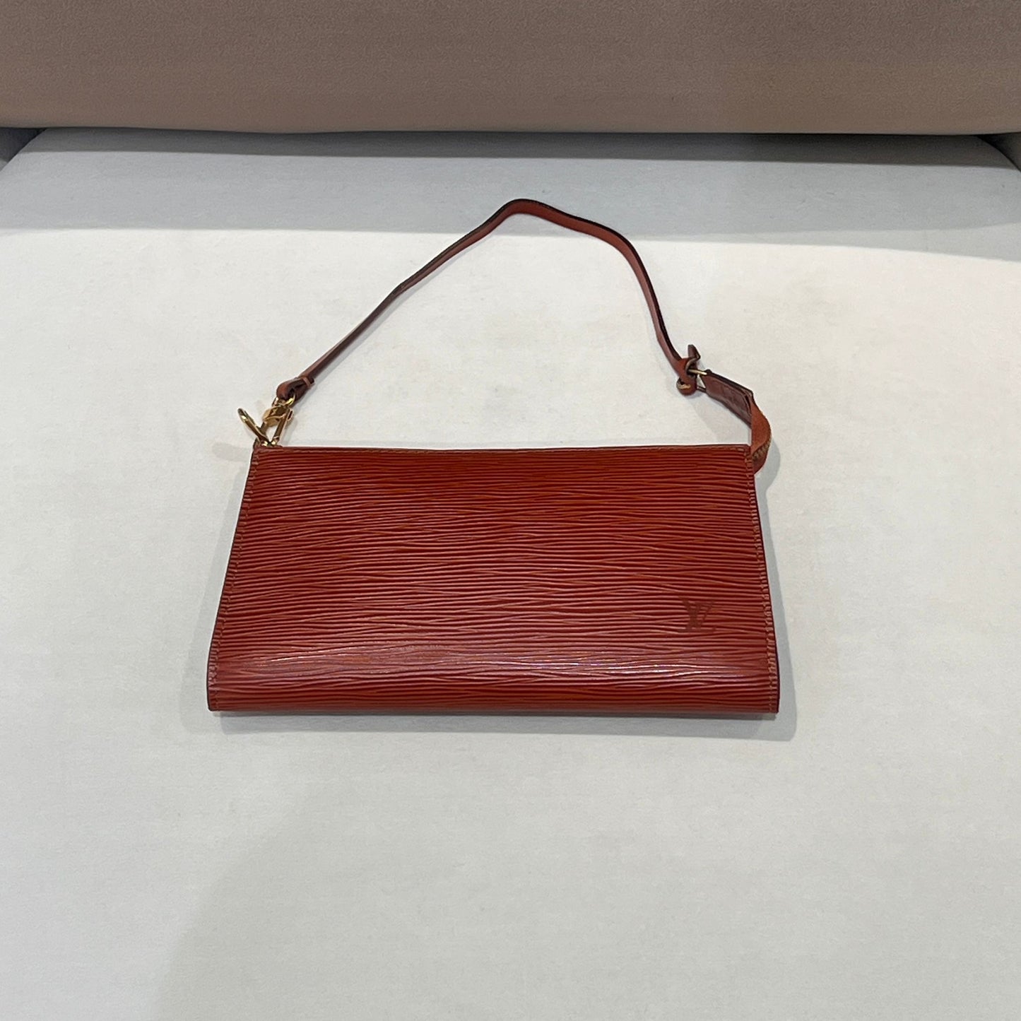 Louis Vuitton Vintage Epi Leather Cognac Slim Pochette Shoulder Bag