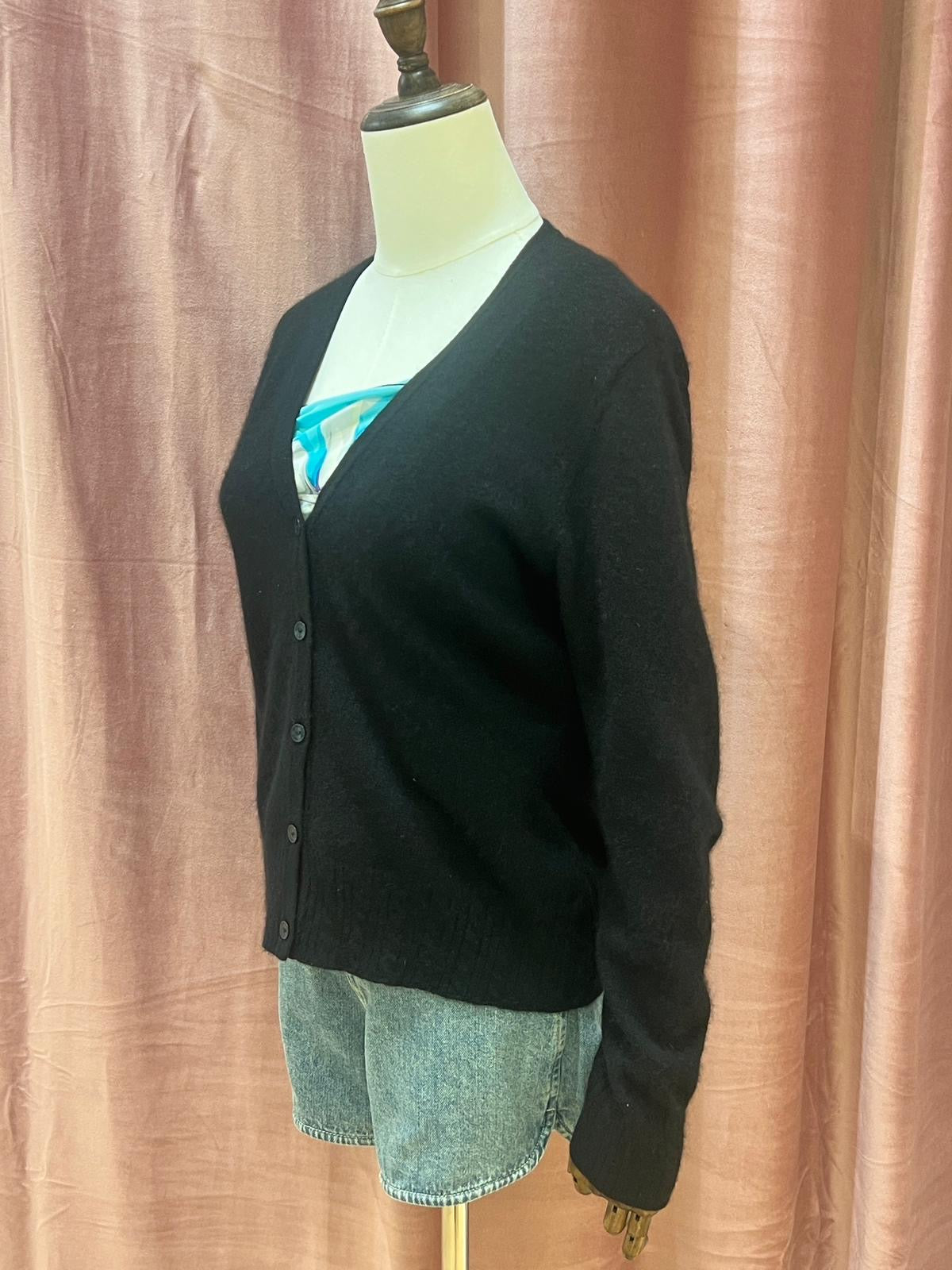 Givenchy Vintage Black V-neck Knit Cardigan