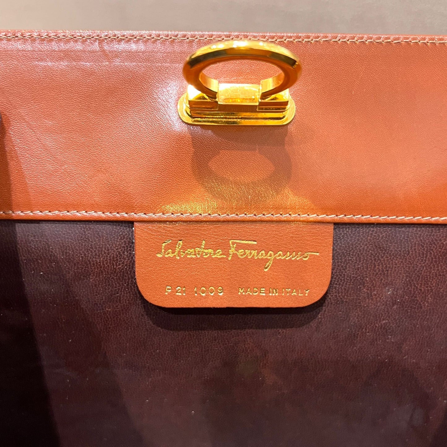 Salvatore Ferragamo Vintage Gancini Leather Chain Shoulder Bag
