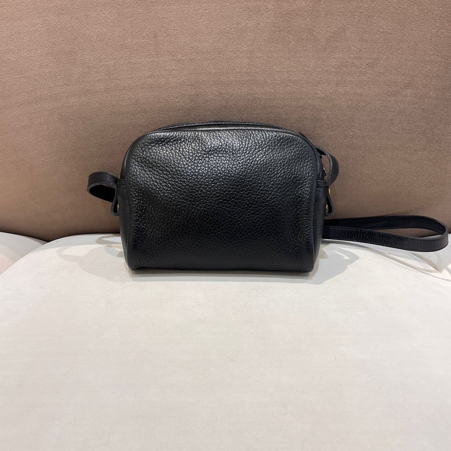 Christian Dior Vintage Cd Logo Grained Leather Black Crossbody Shoulder Bag
