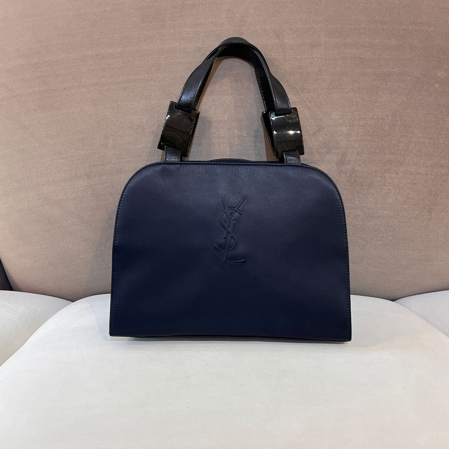 Yves Saint Laurent Vintage Black Nylon Top Handle Bag