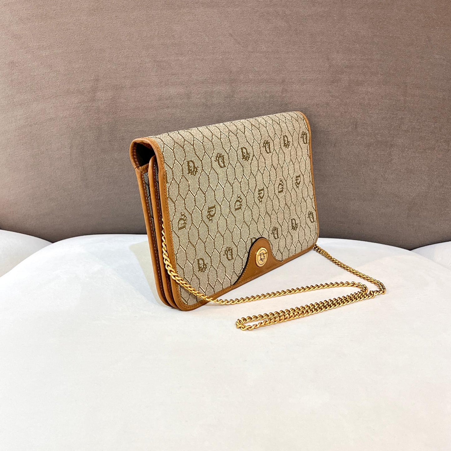 Christian Dior Vintage Honeycomb Chain Shoulder Bag