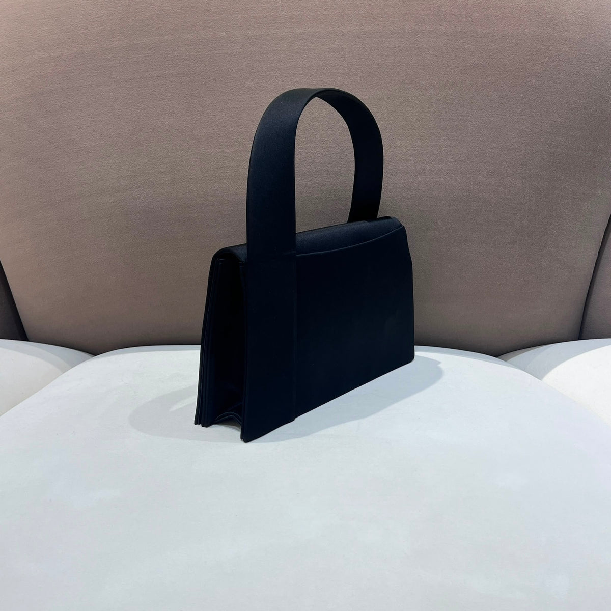 Givenchy Vintage Black Satin Ring Handle Evening Bag
