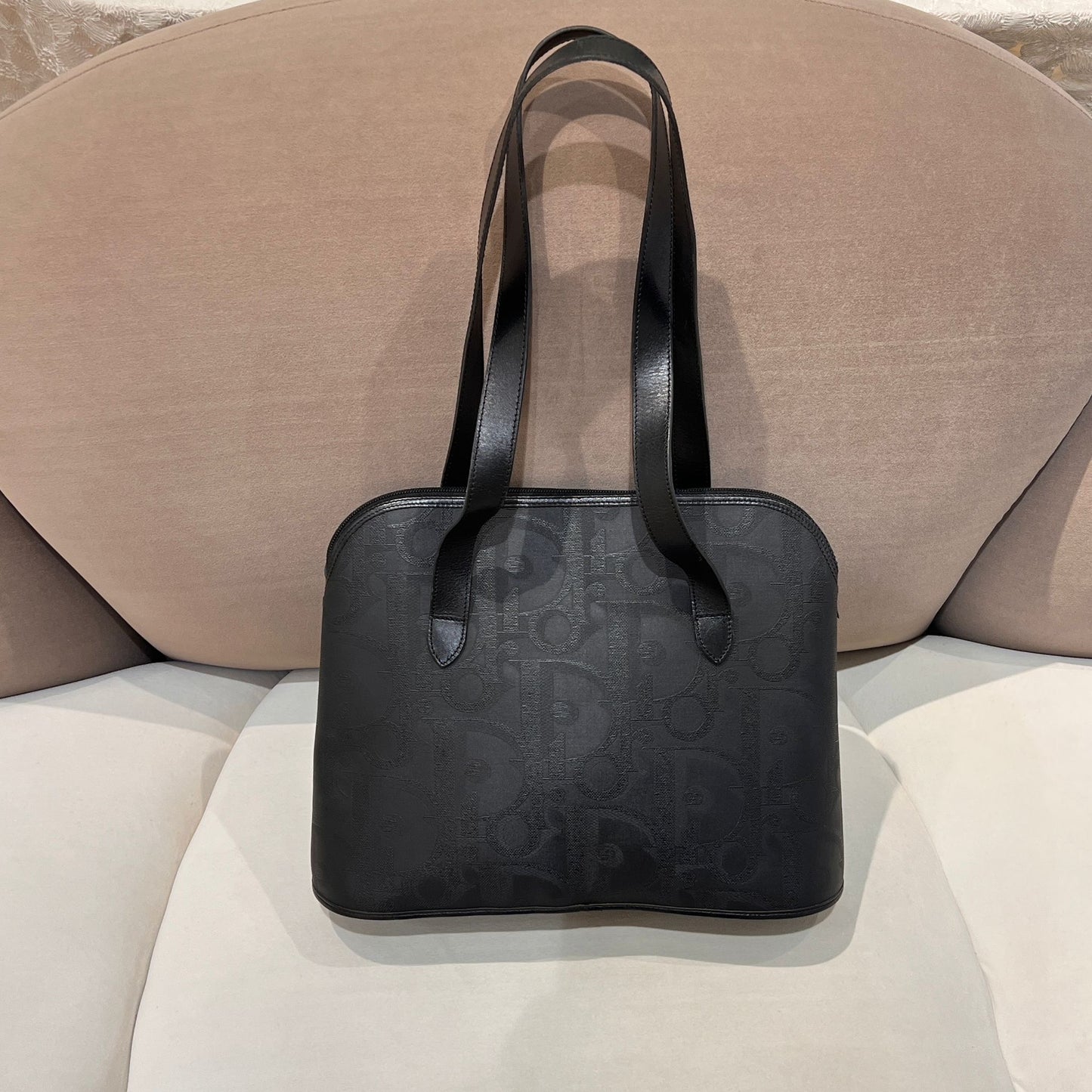 Christian Dior Vintage Black Trotter Pvc Tote Bag