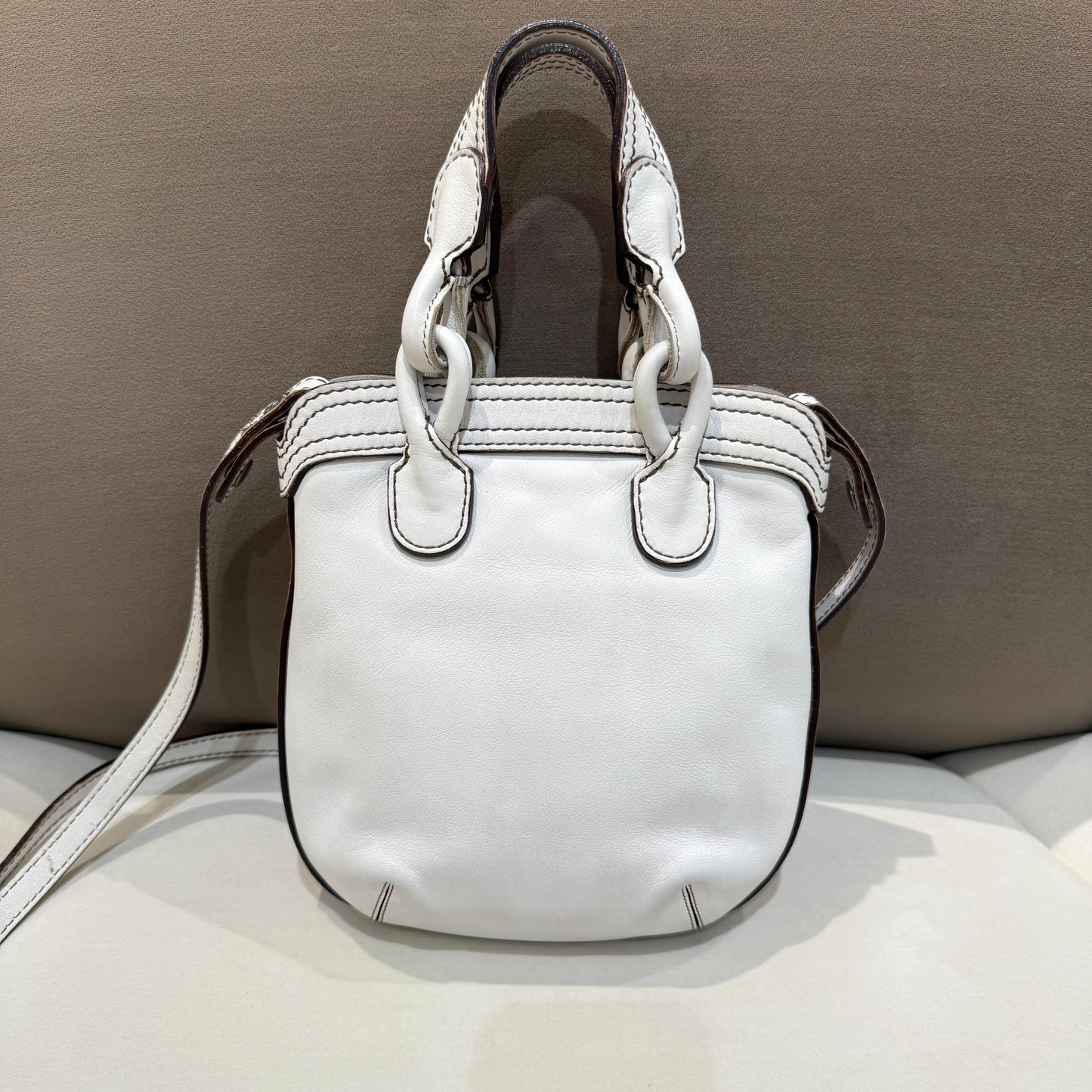 Loewe Vintage Fiesta White Leather 2-Way Handbag