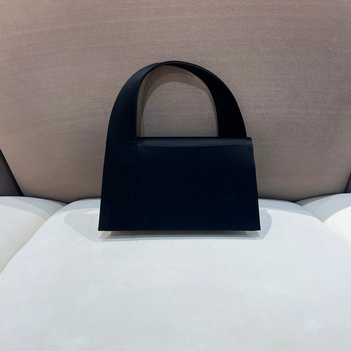 Givenchy Vintage Black Satin Ring Handle Evening Bag