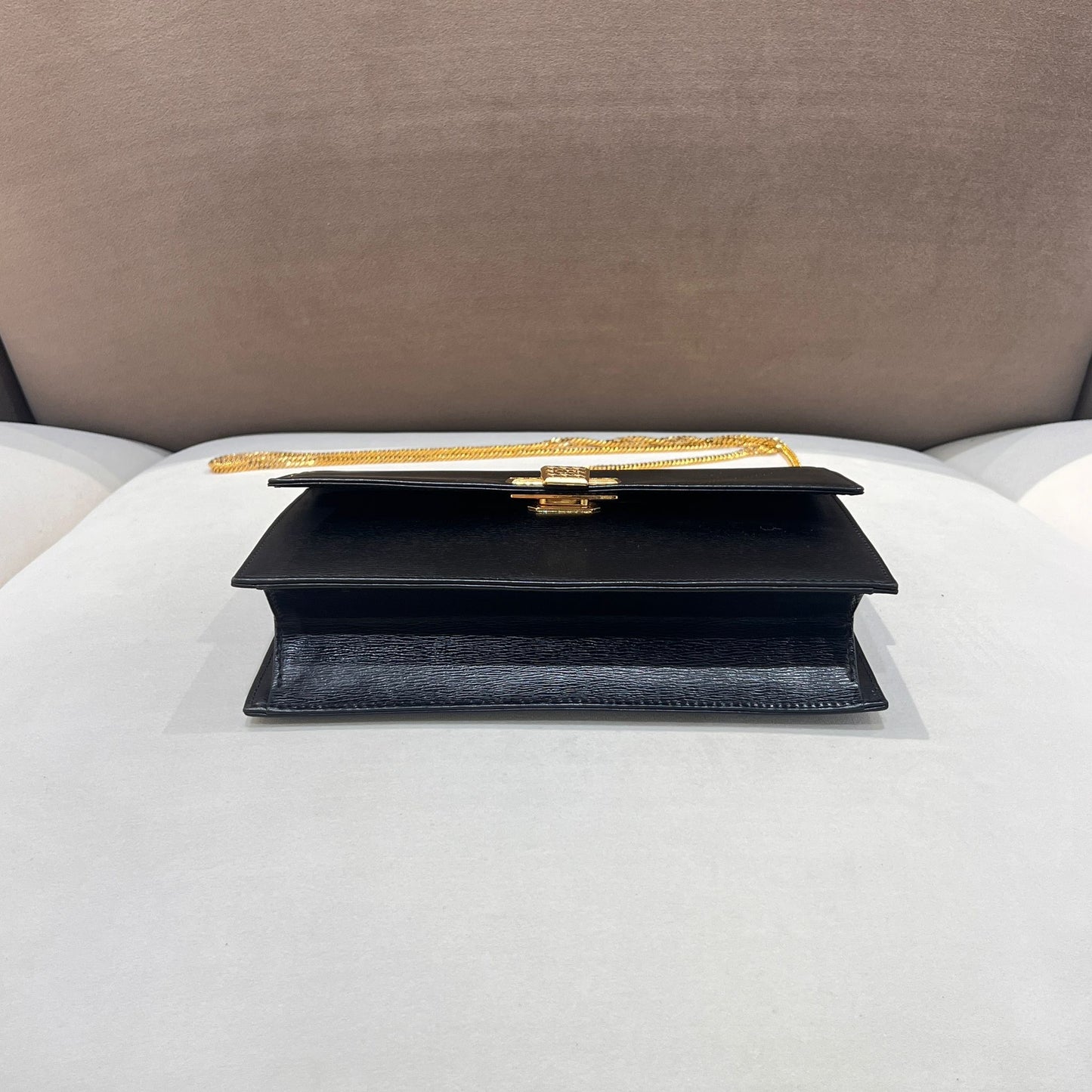 Christian Dior Vintage Black Leather Chain Shoulder Bag