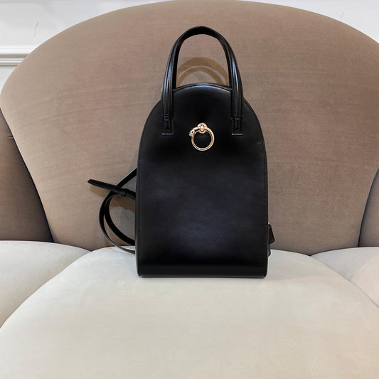 Cartier Vintage Panther Black Leather Backpack