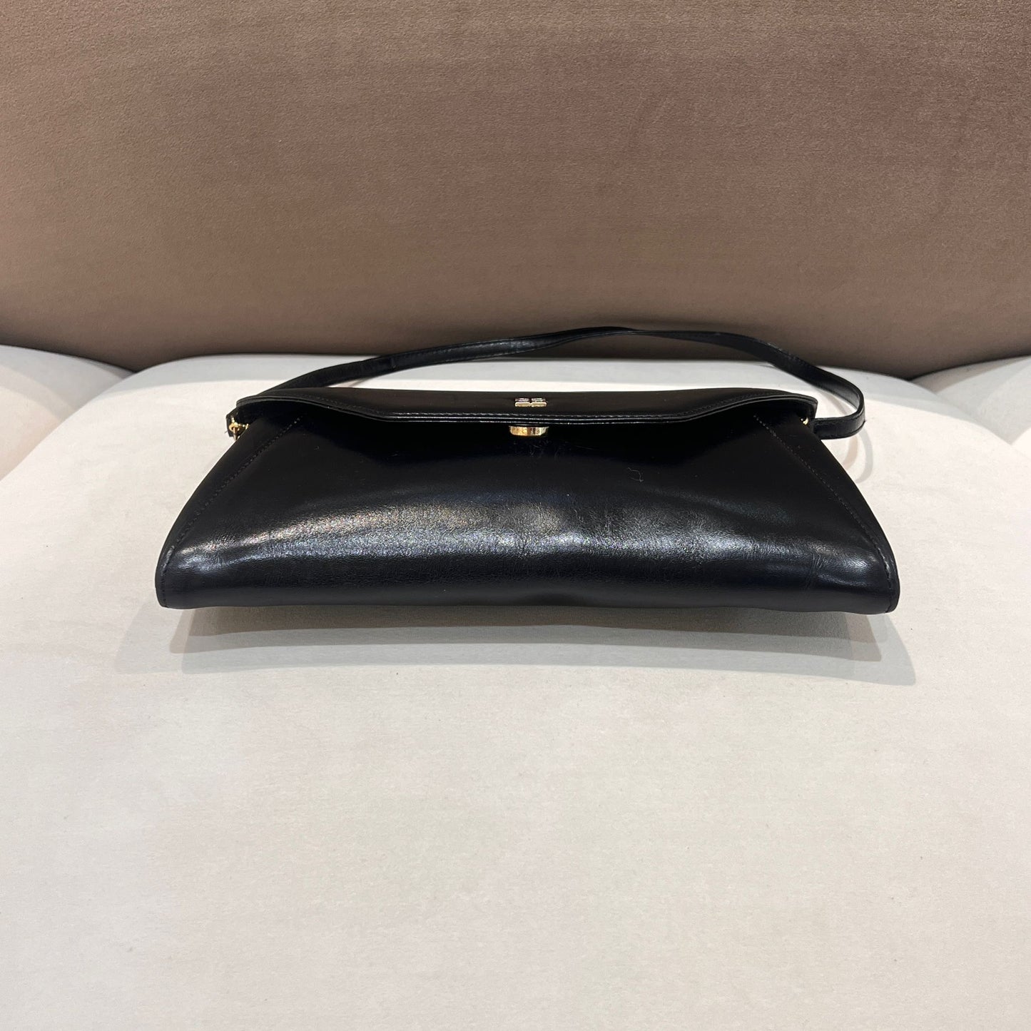 Givenchy Vintage Black Leather Envelope Shoulder Bag