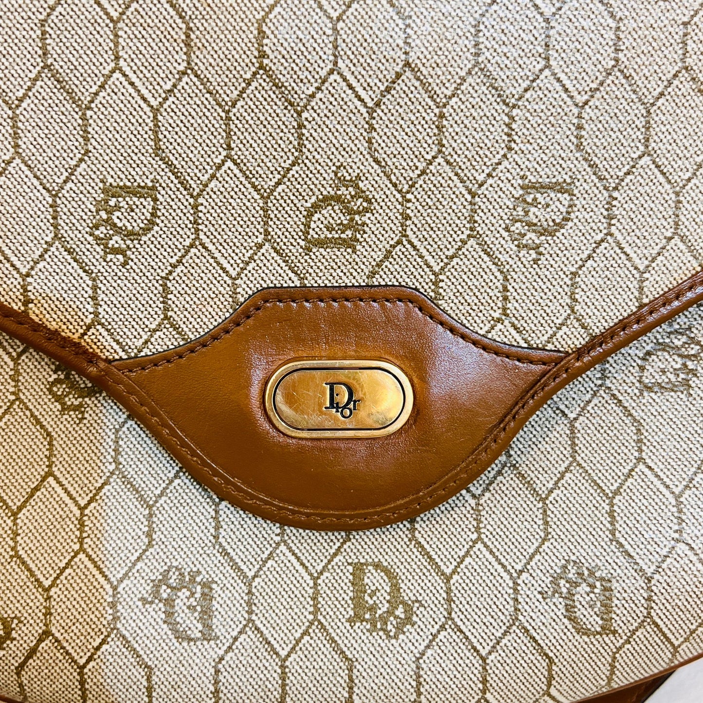 Christian Dior Vintage Brown Monogram Pvc Saddle Shoulder Bag