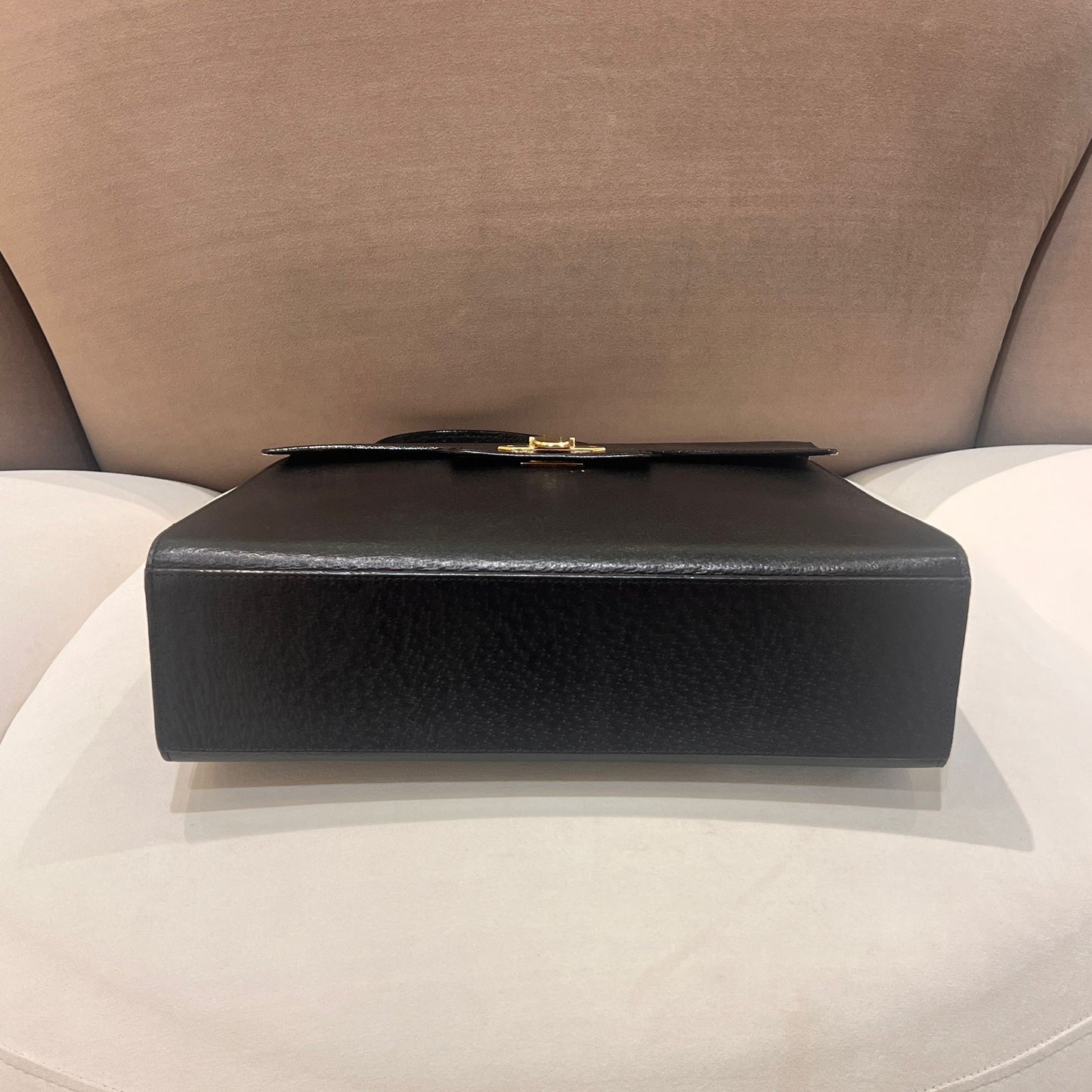 Valentino Garavani Vintage Smooth Leather Black Top Handle Handbag