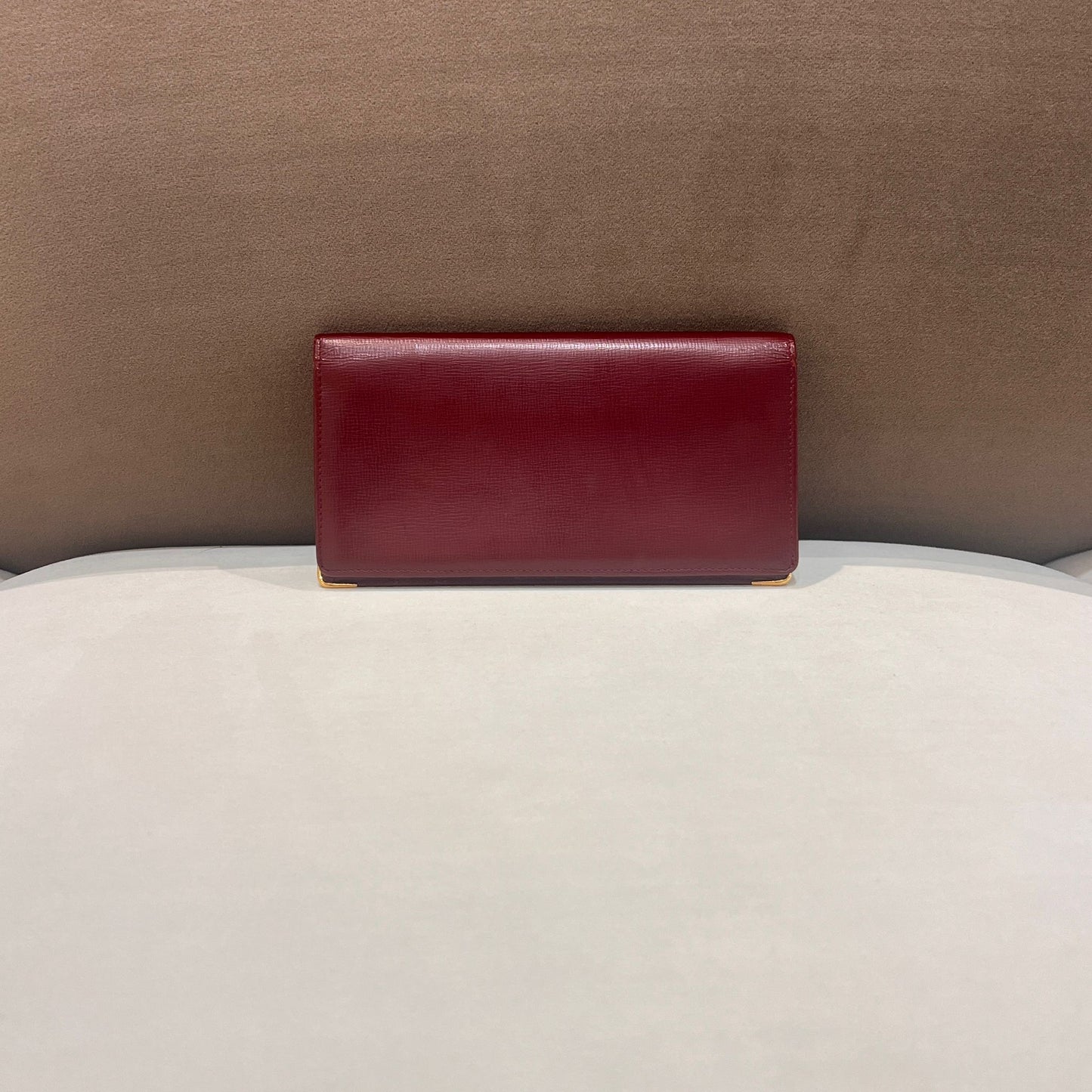 Cartier Vintage Bordeaux Leather Slim Long Wallet