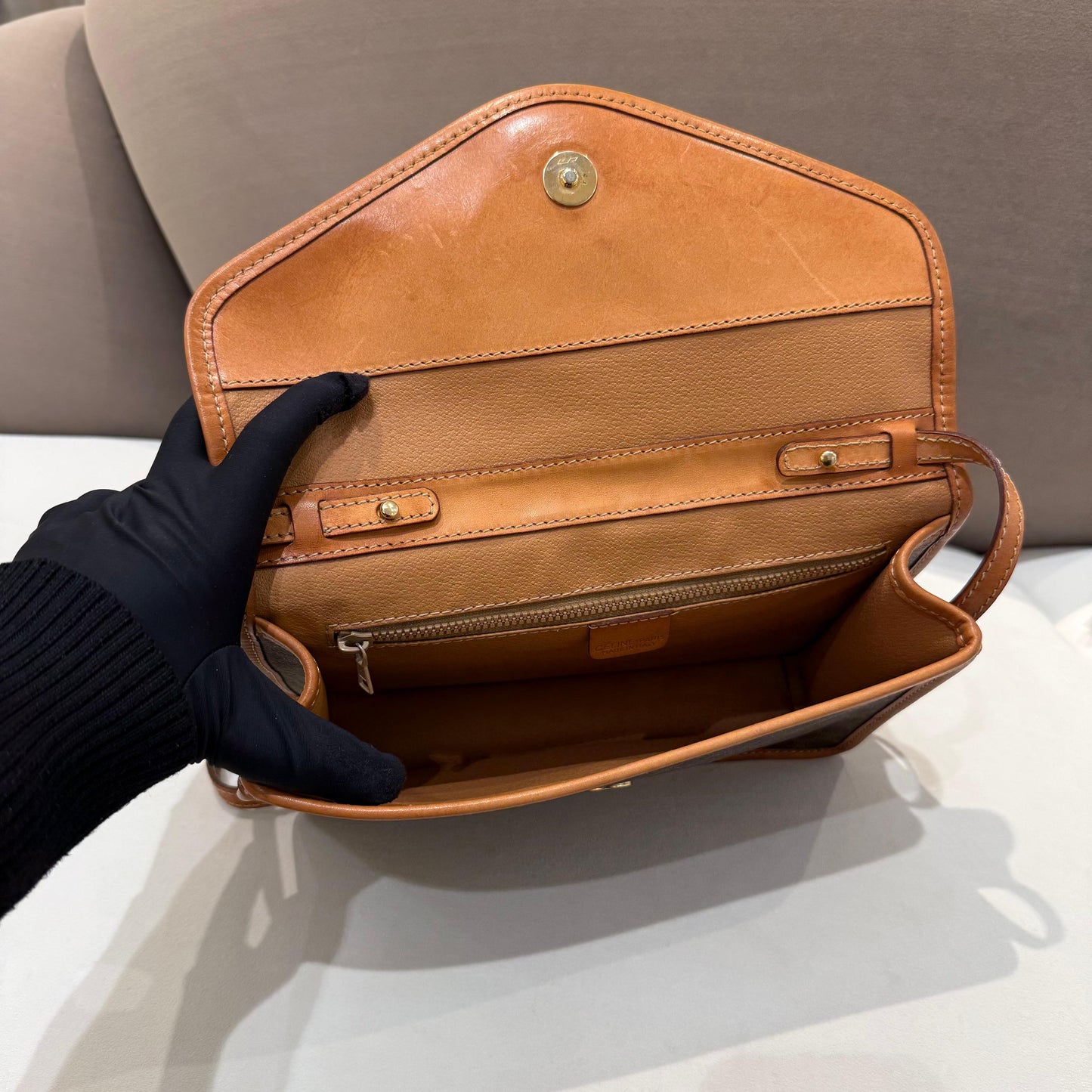 Celine Vintage Macadam Canvas Shoulder Bag