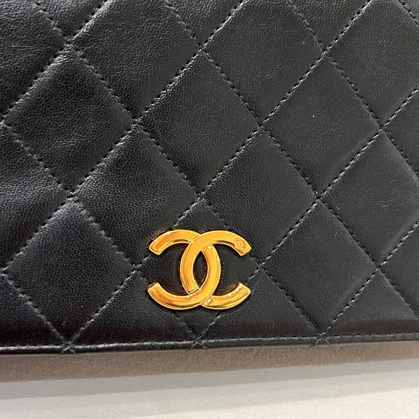 Chanel Vintage 3-Series Matelassé Black Shoulder Bag With 24K Cc Logo