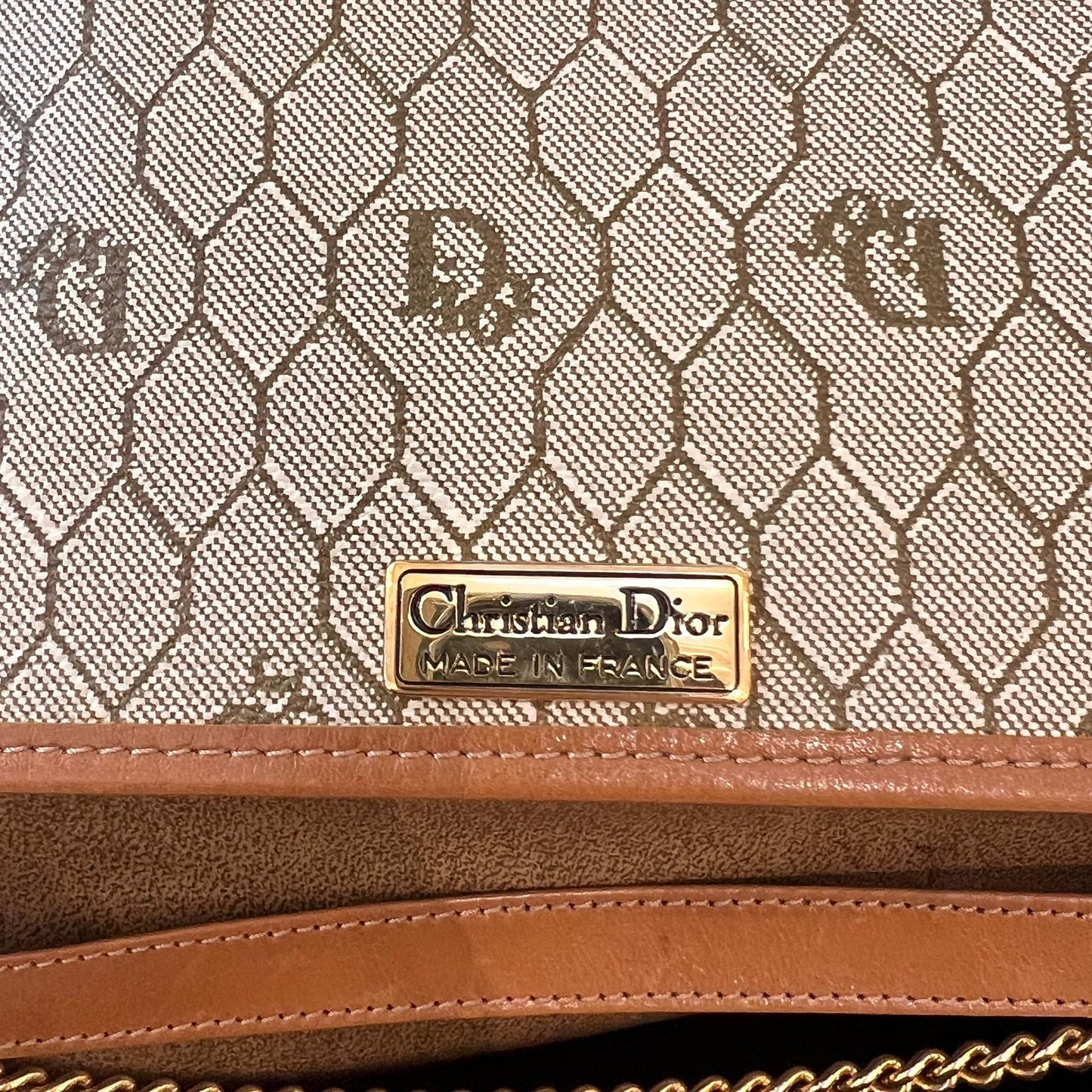 Christian Dior Vintage Honeycomb Chain Shoulder Bag