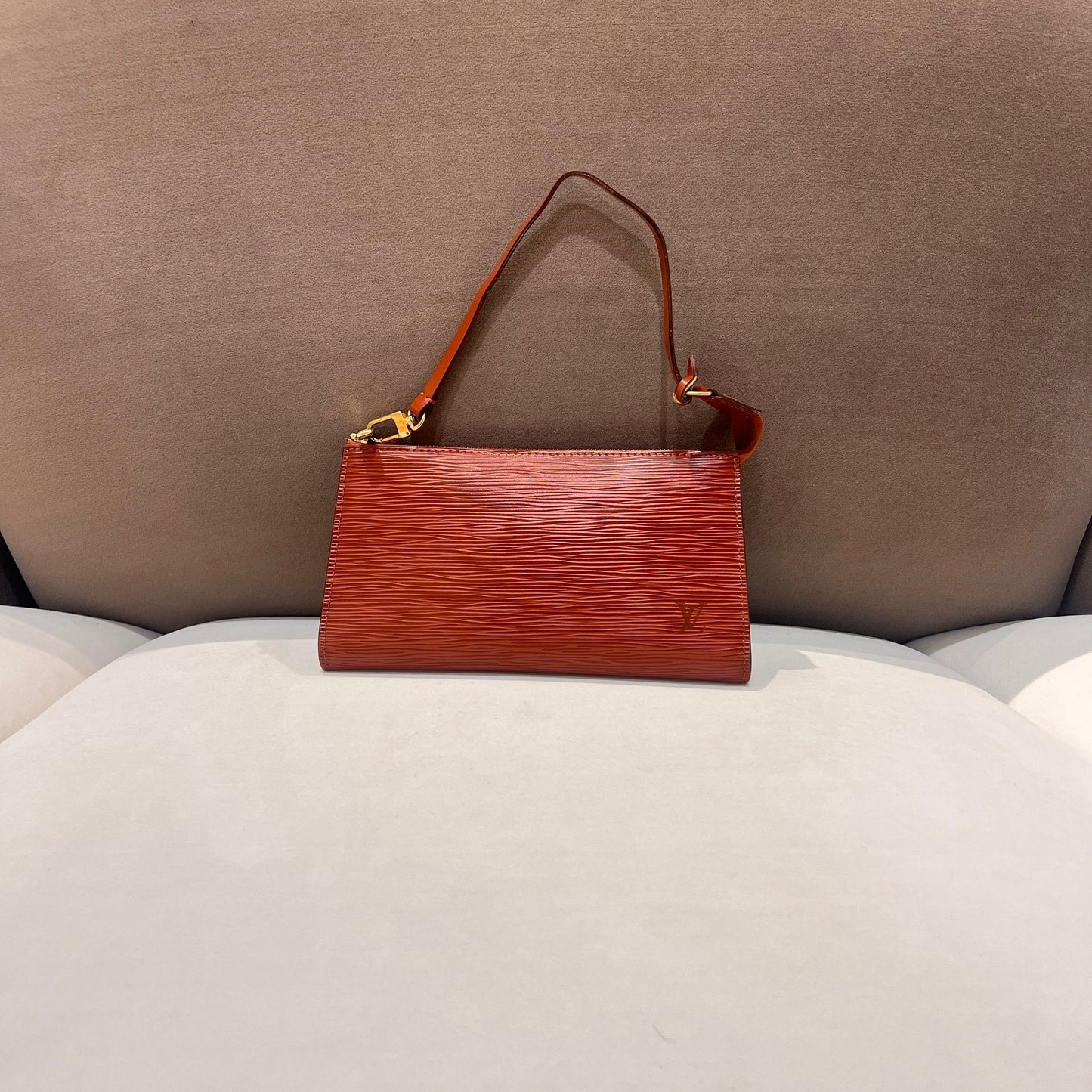 Louis Vuitton Vintage Epi Leather Cognac Slim Pochette Shoulder Bag