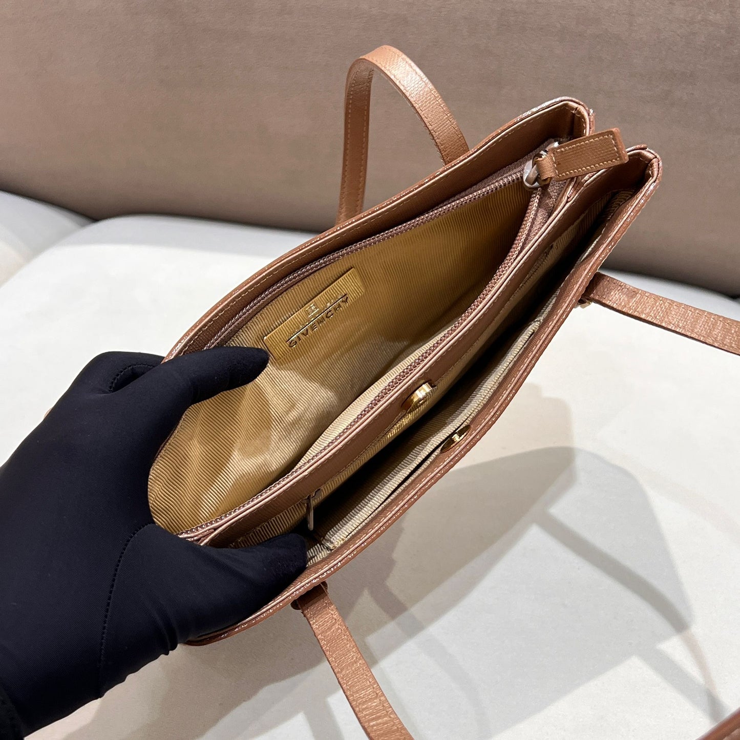 Givenchy Vintage Champagne Pink Leather Shoulder Bag