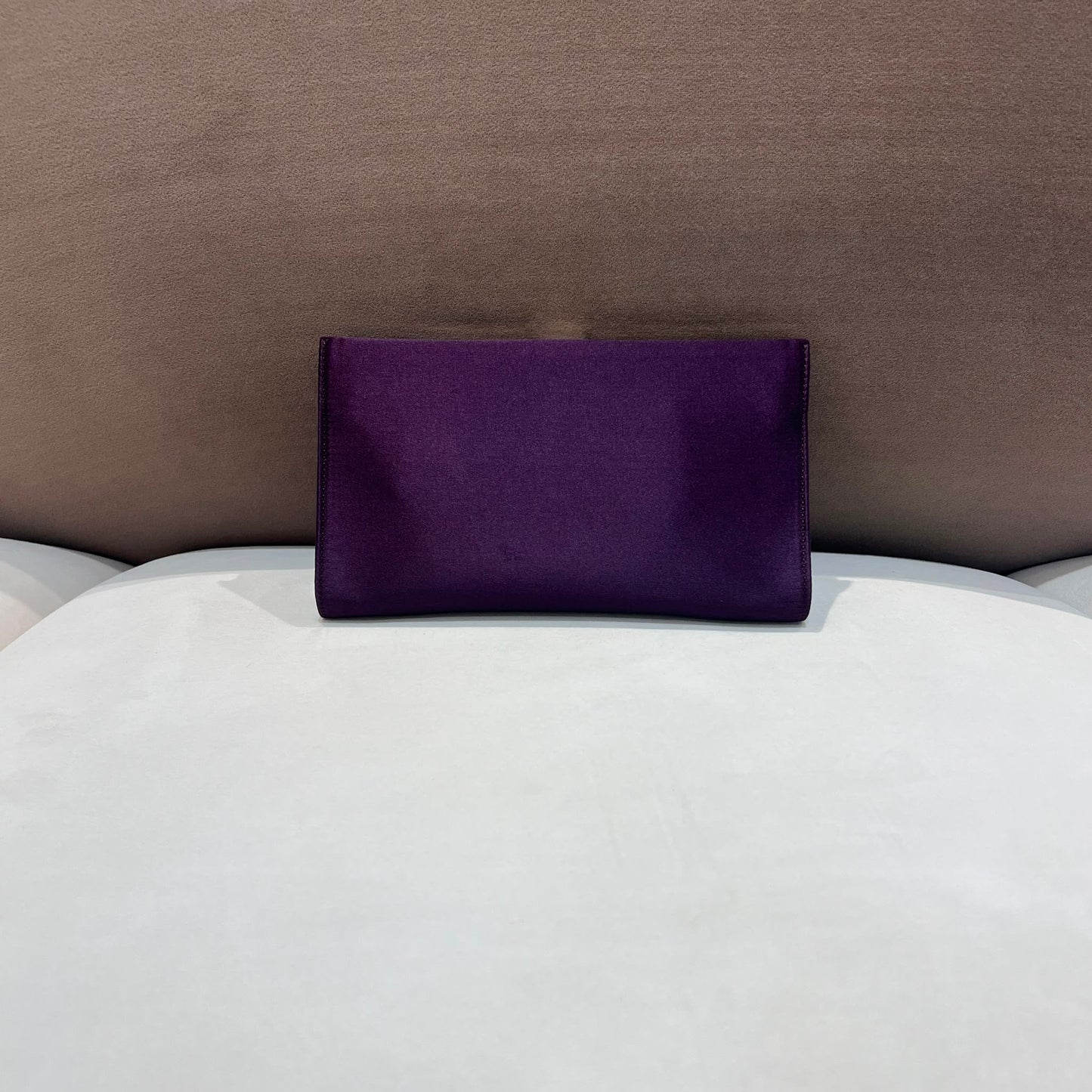 Roger Vivier Vintage Crystal Buckle Satin Clutch Pouch