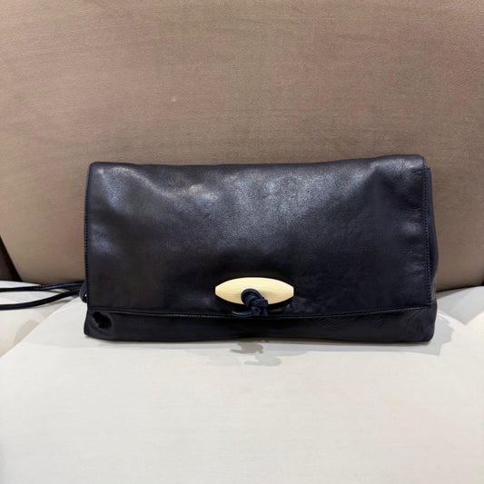 Loewe Vintage Anagram Nappa Leather Navy Shoulder Bag