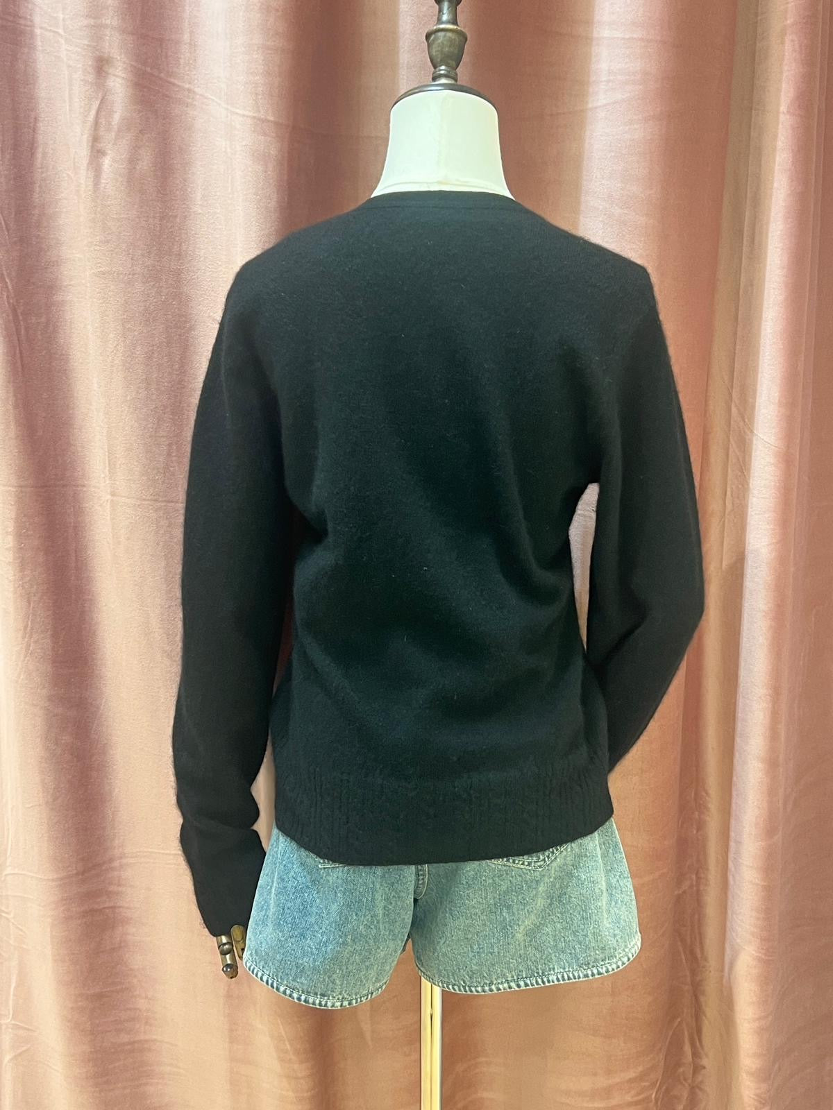 Givenchy Vintage Black V-neck Knit Cardigan