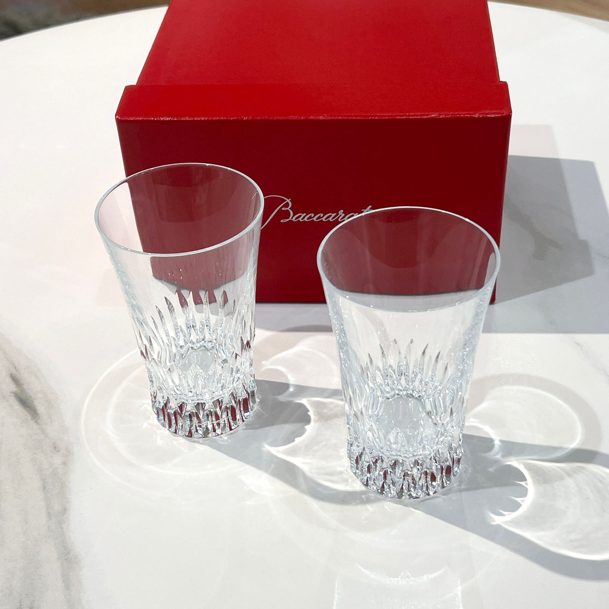 Baccarat cut crystal tumblers set of two