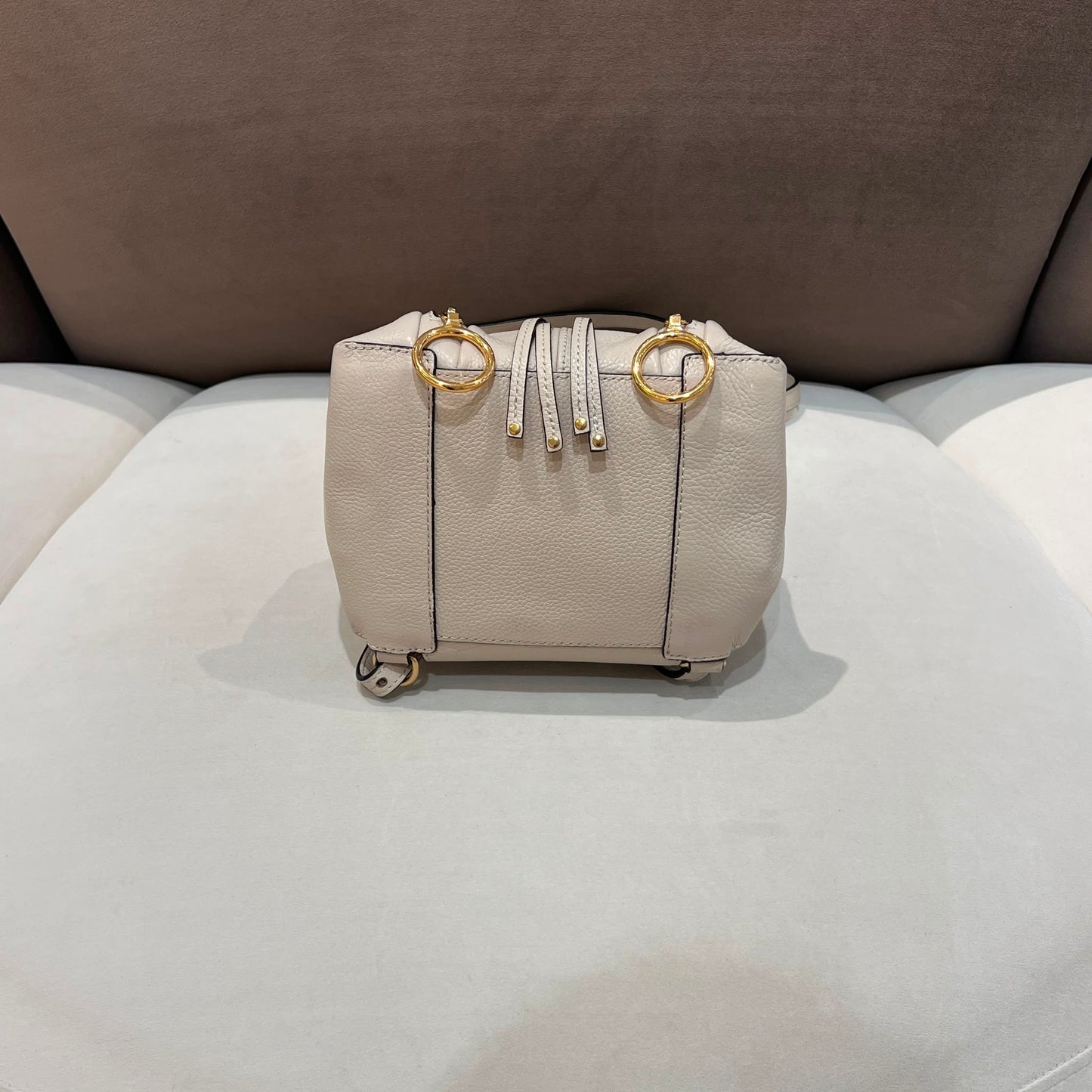 See By Chloé Vintage Ivory Leather Drawstring Backpack