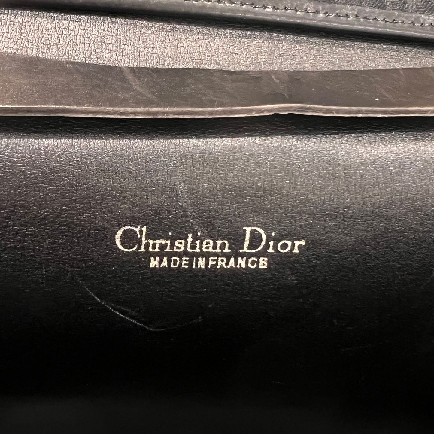Christian Dior Vintage Navy Leather Chain Shoulder Bag