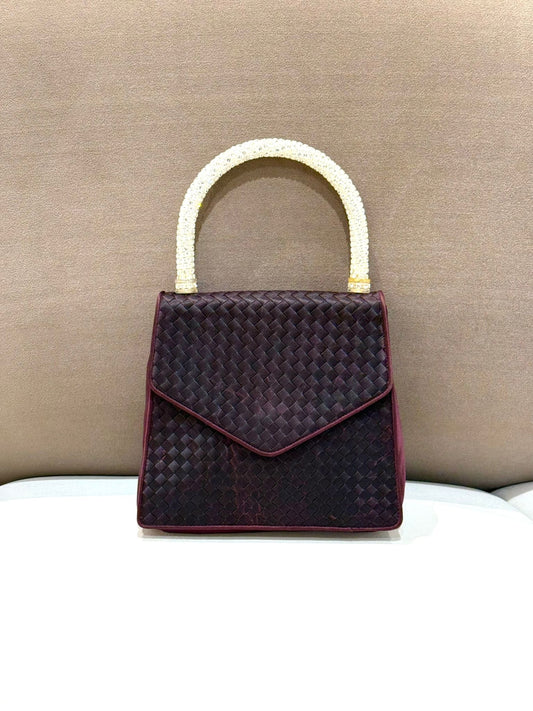 Bottega Veneta Vintage Intrecciato Woven Leather Top Handle Handbag