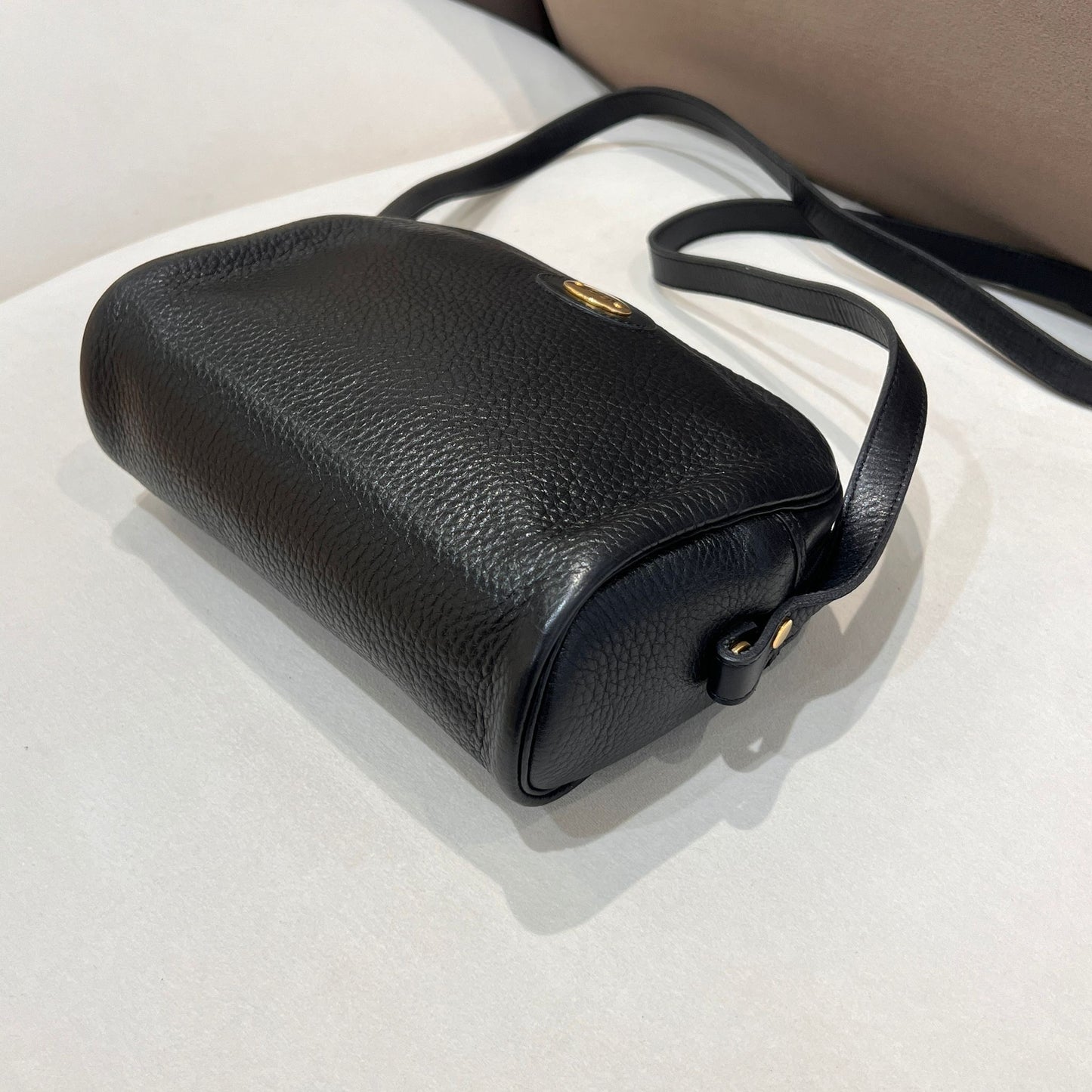 Christian Dior Vintage Cd Logo Grained Leather Black Crossbody Shoulder Bag