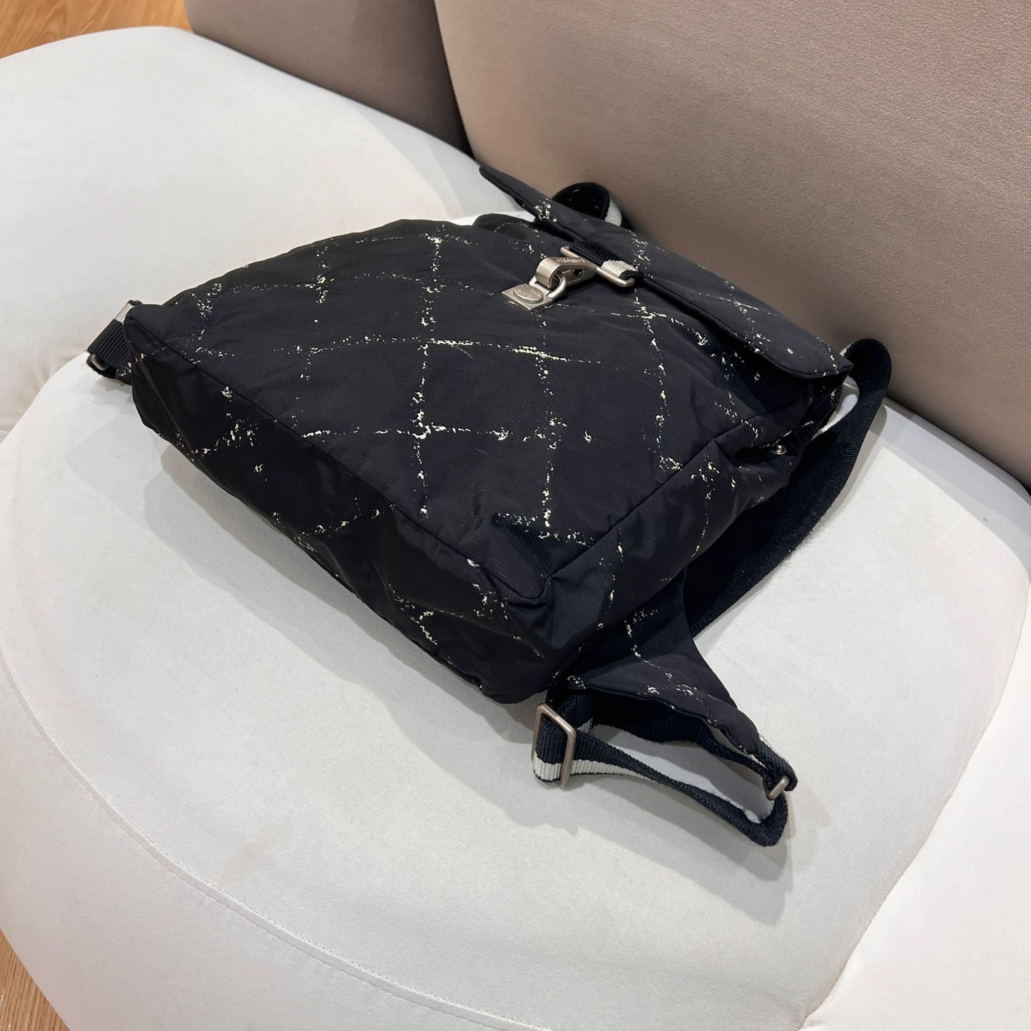 Chanel Vintage Black Quilted Travel Line Backpack