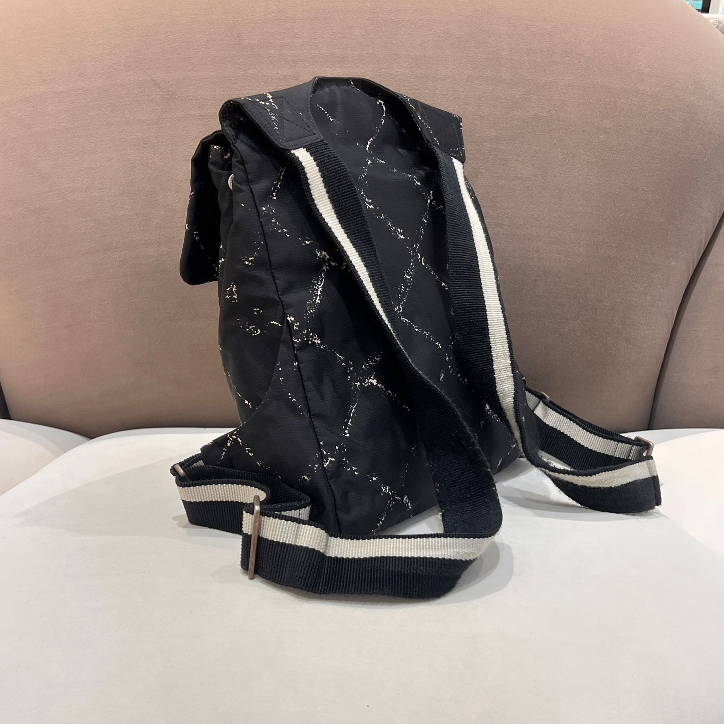 Chanel Vintage Black Quilted Travel Line Backpack