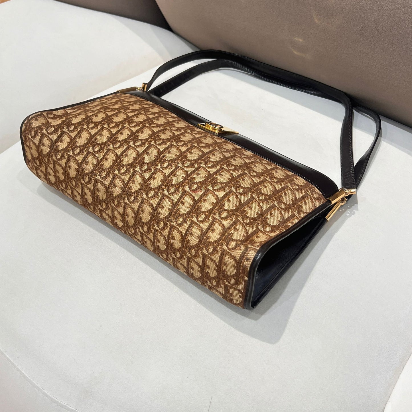 Christian Dior Vintage Trotter Monogram Canvas East-West Shoulder Bag