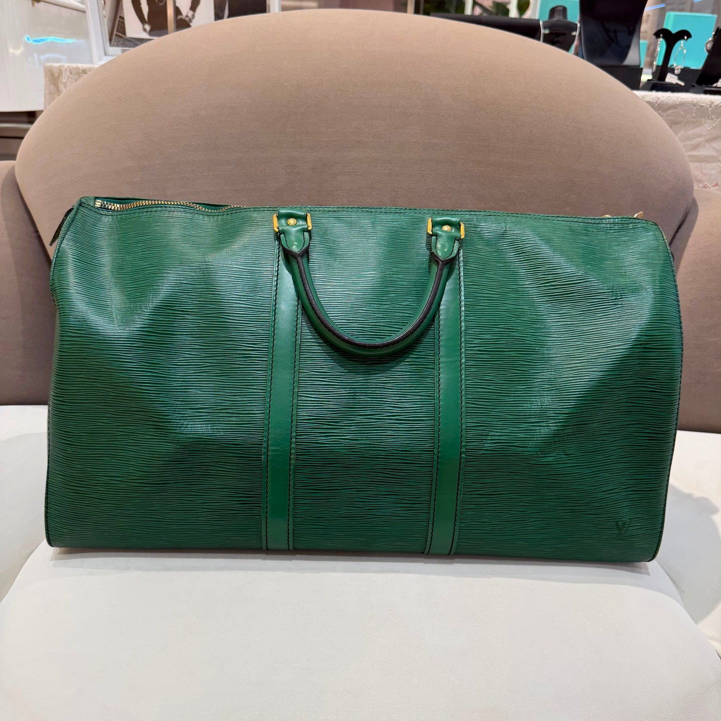 Louis Vuitton Vintage Epi Keepall 50 Green Boston Travel Bag