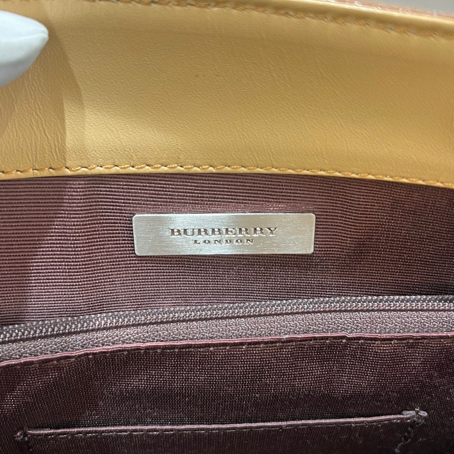 Burberry Vintage Beige Leather Two-Tone Structured Tote Bag