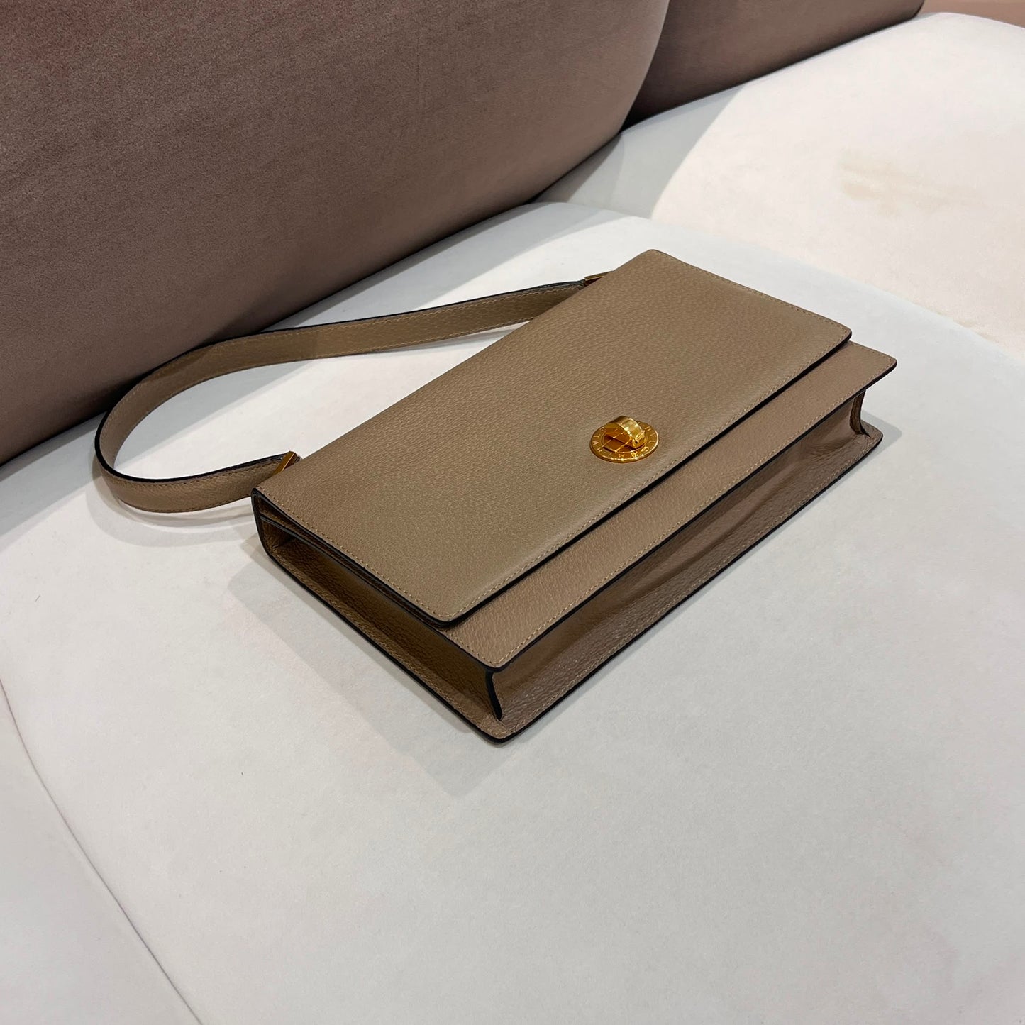 Bvlgari Vintage Grained Leather Shoulder Bag