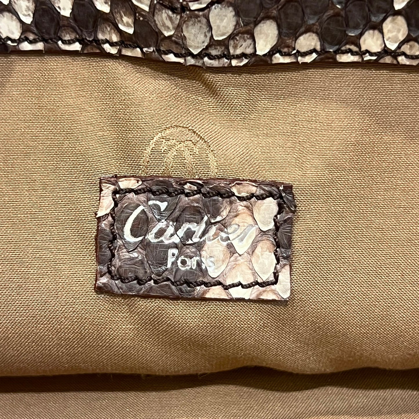 Cartier Marcello Vintage Python Leather Top Handle Handbag