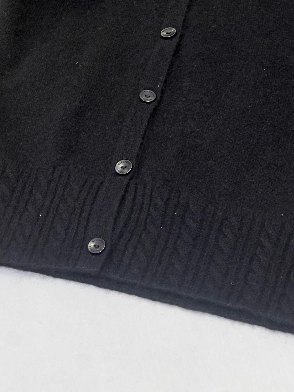 Givenchy Vintage Black V-neck Knit Cardigan