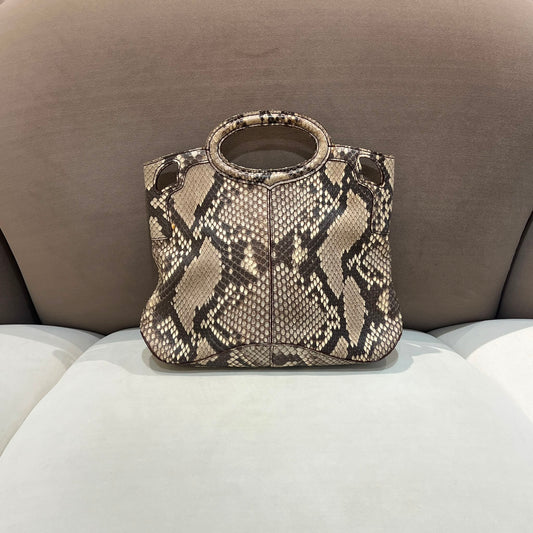 Cartier Marcello Vintage Python Leather Top Handle Handbag