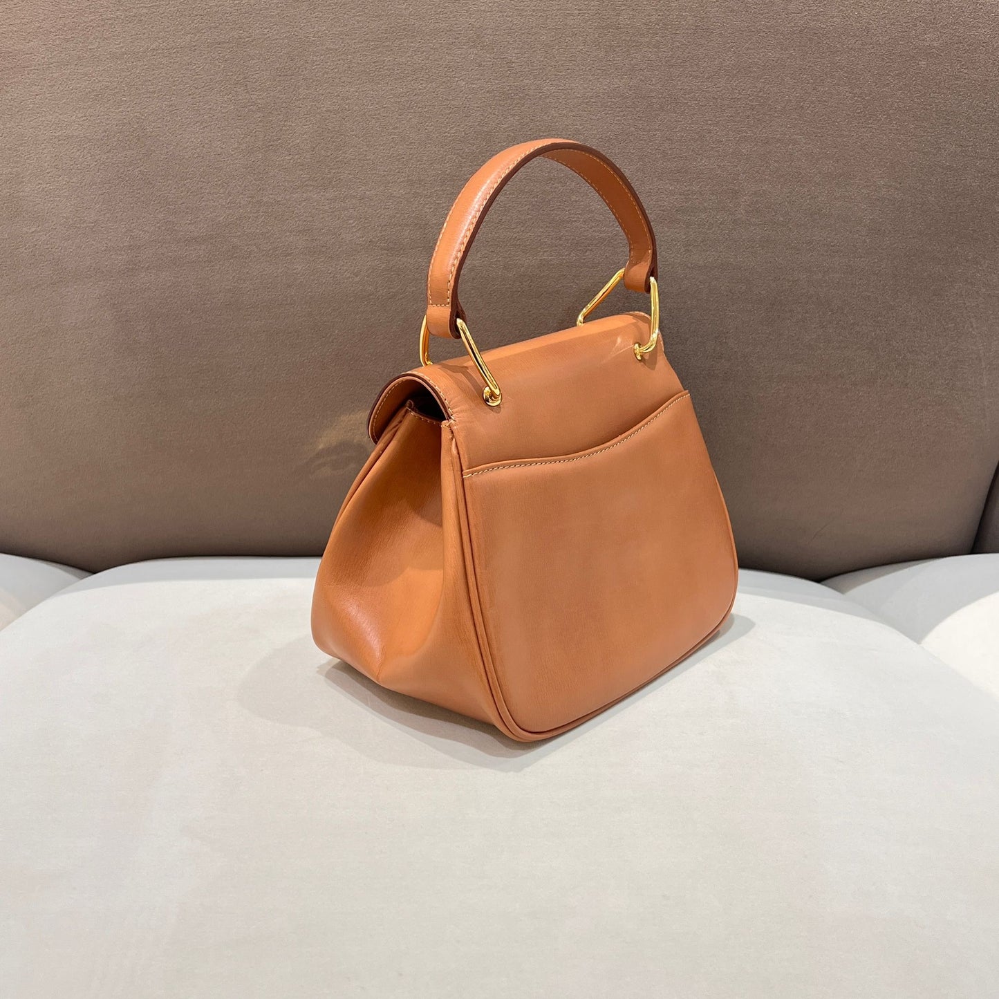 Givenchy Vintage Brown Structured Top Handle Bag