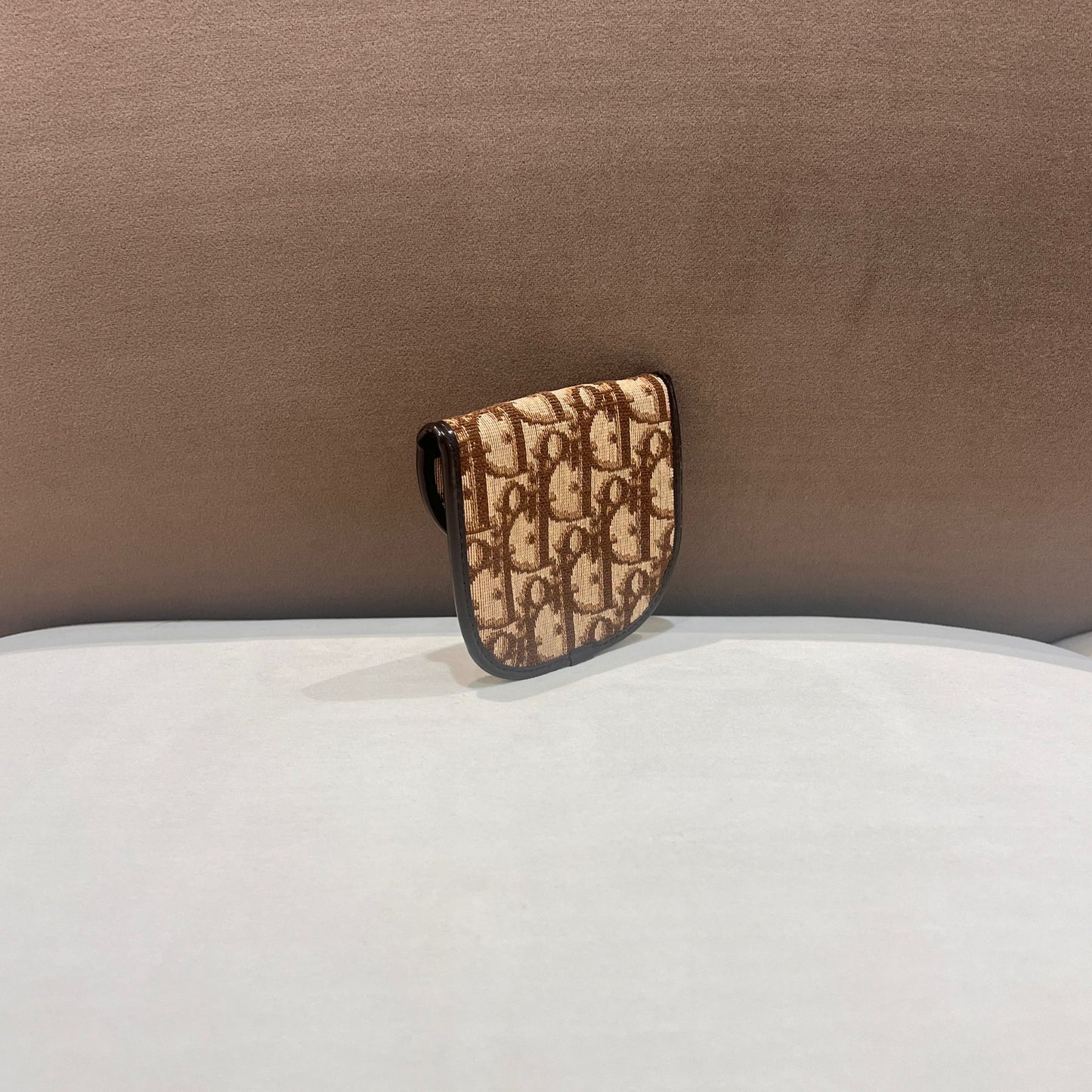 Christian Dior Vintage Trotter Monogram Canvas Brown Coin Case Wallet