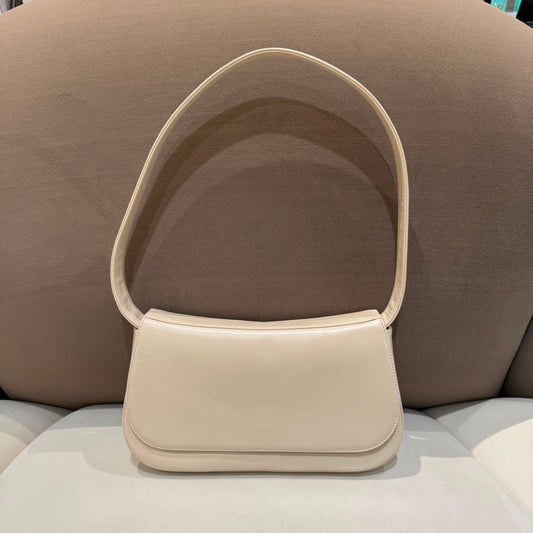 Bally Vintage Ivory Leather Minimal Shoulder Bag