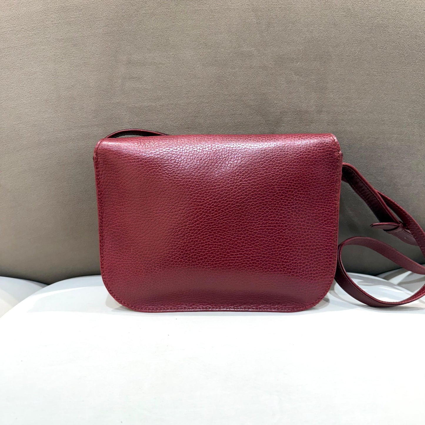 Cartier Must Line Vintage Bordeaux Leather Shoulder Bag