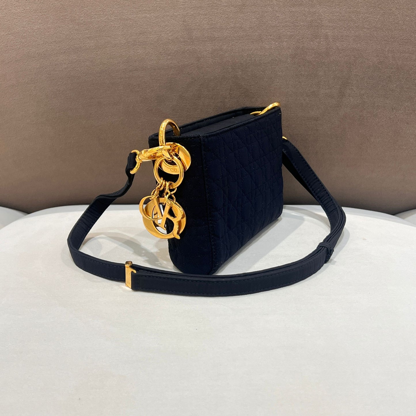 Christian Dior Vintage Lady Dior Cannage Black Shoulder Bag