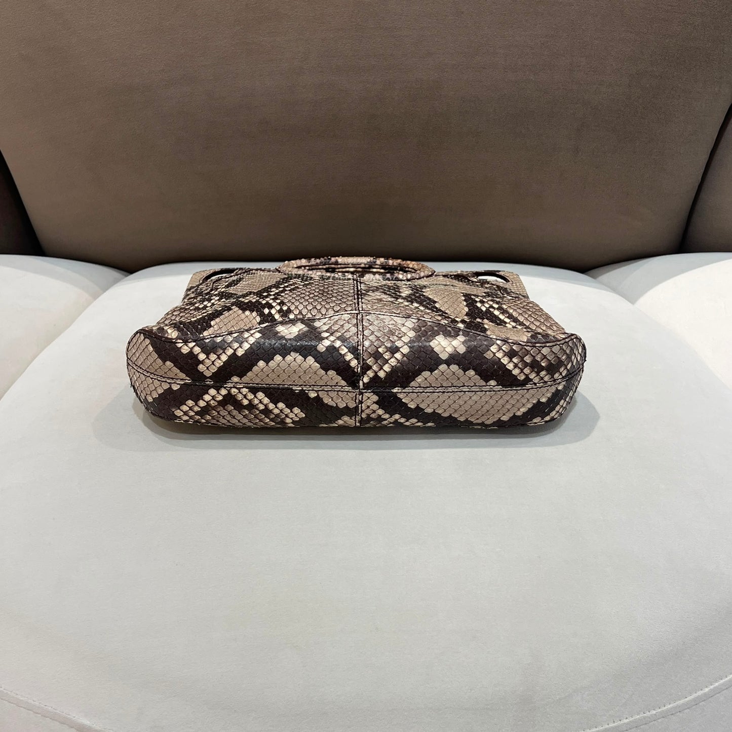 Cartier Marcello Vintage Python Leather Top Handle Handbag