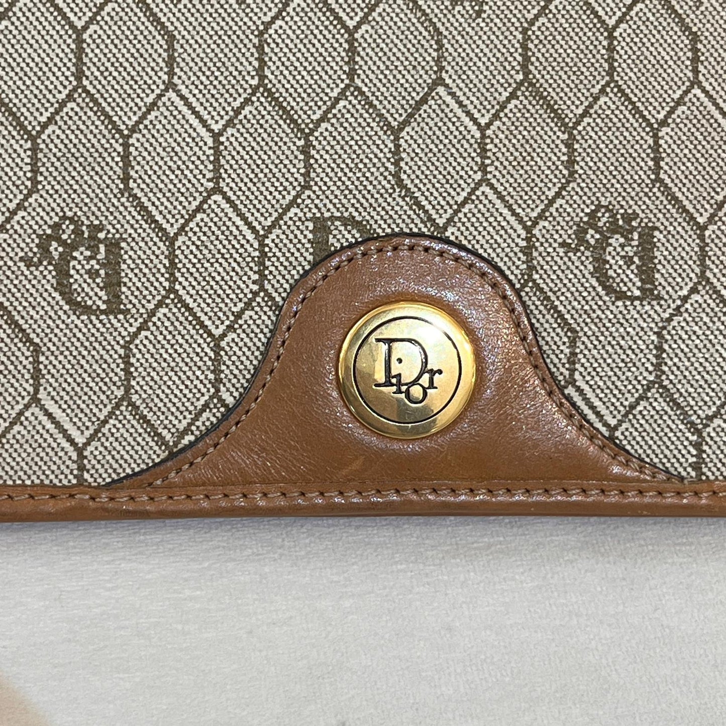 Christian Dior Vintage Honeycomb Chain Shoulder Bag