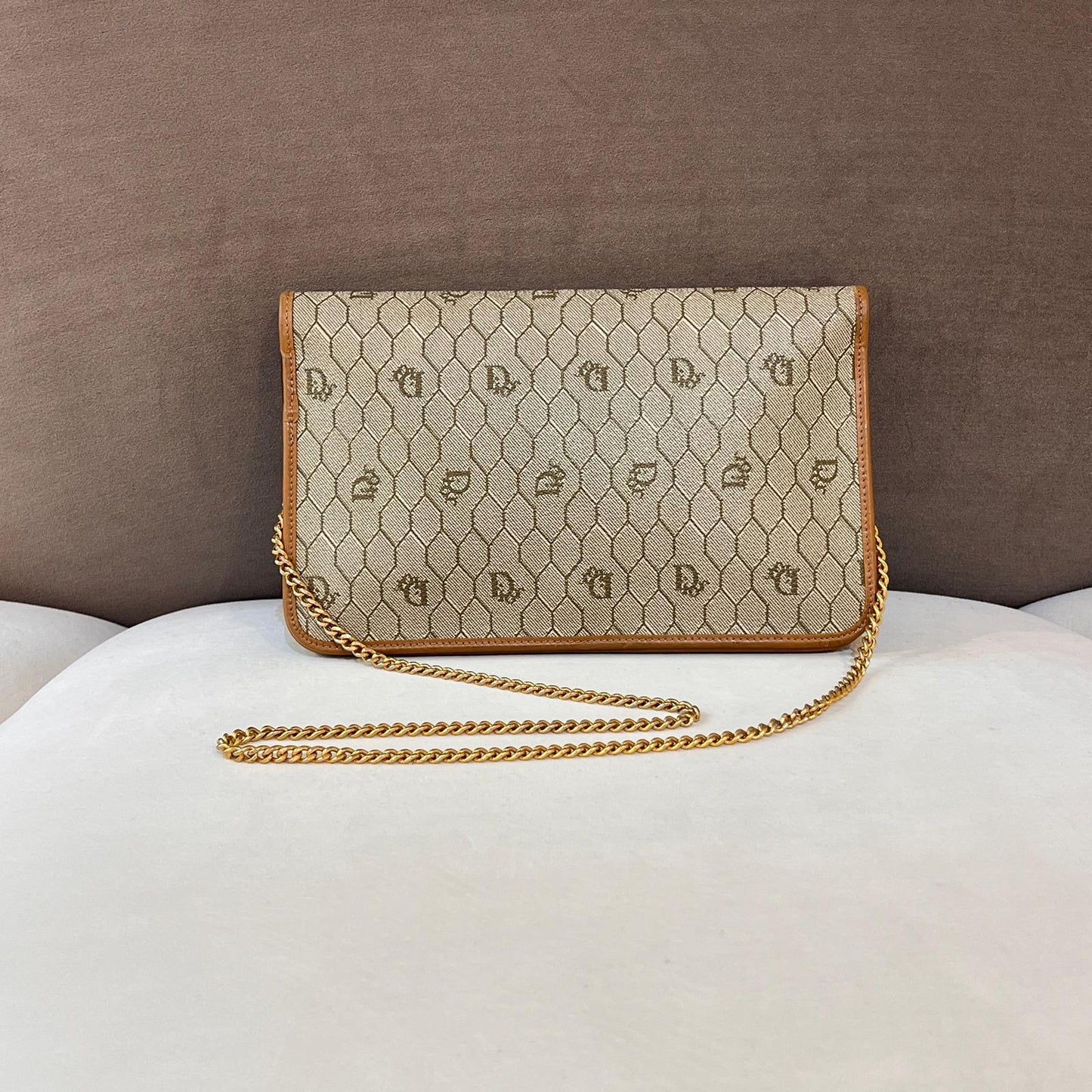 Christian Dior Vintage Honeycomb Chain Shoulder Bag