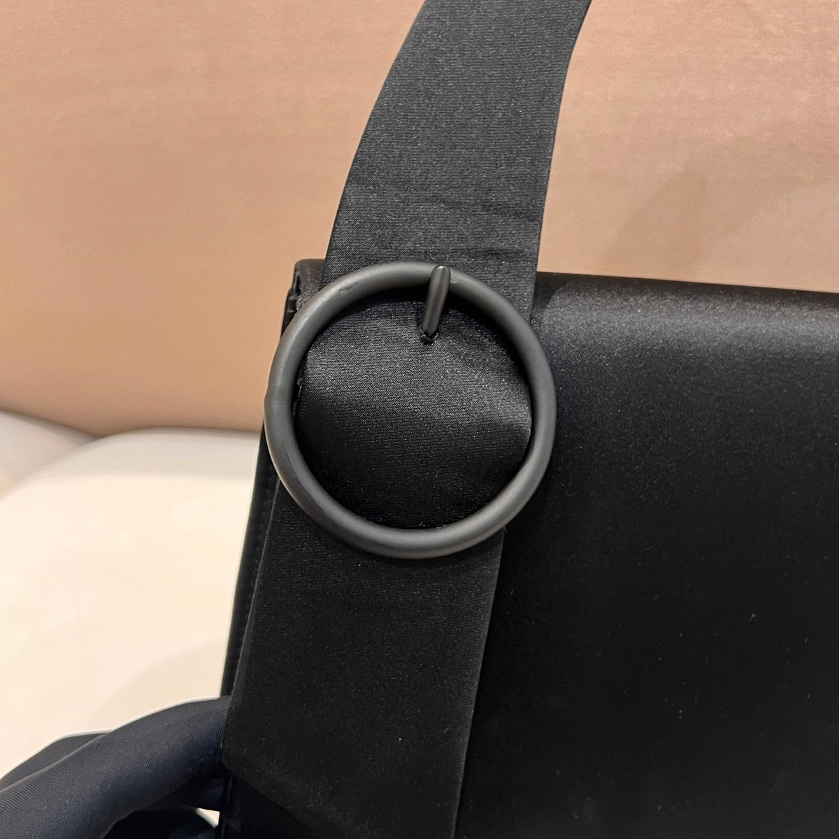 Givenchy Vintage Black Satin Ring Handle Evening Bag