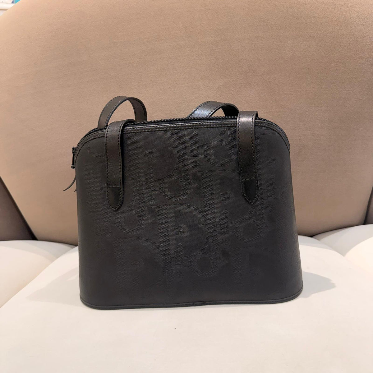 Christian Dior Vintage Black Trotter Jacquard Tote Bag – detail view 1