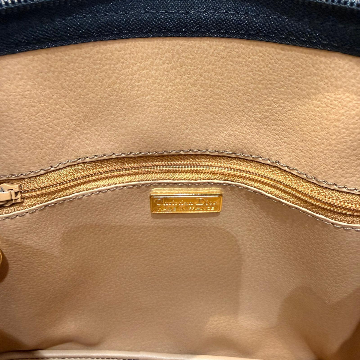 Christian Dior Vintage Black Trotter Jacquard Tote Bag – detail view 2