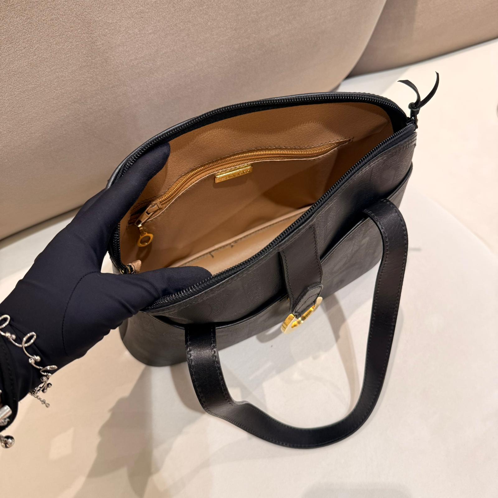 Christian Dior Vintage Black Trotter Jacquard Tote Bag – detail view 4